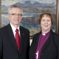 Hávl. br Stórsír Stefán B. Veturliðason ásamt biskupi Íslands Agnesi Sigurðardóttur